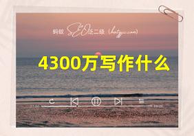 4300万写作什么