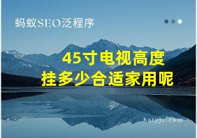 45寸电视高度挂多少合适家用呢