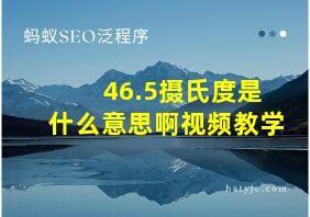 46.5摄氏度是什么意思啊视频教学