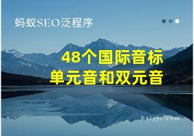 48个国际音标单元音和双元音