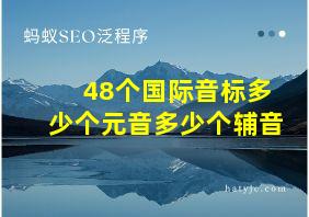 48个国际音标多少个元音多少个辅音