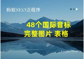 48个国际音标完整图片 表格