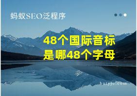 48个国际音标是哪48个字母