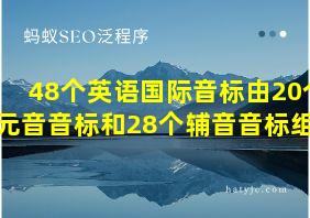 48个英语国际音标由20个元音音标和28个辅音音标组成