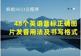 48个英语音标正确图片发音用法及书写格式