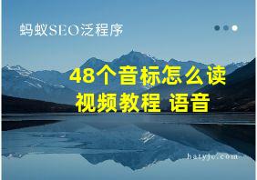 48个音标怎么读 视频教程 语音