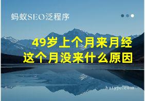 49岁上个月来月经这个月没来什么原因