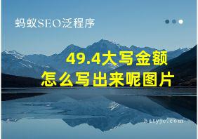 49.4大写金额怎么写出来呢图片