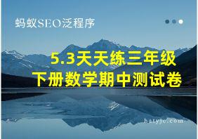 5.3天天练三年级下册数学期中测试卷