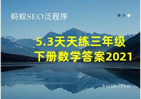 5.3天天练三年级下册数学答案2021