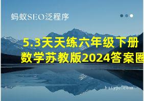 5.3天天练六年级下册数学苏教版2024答案圈