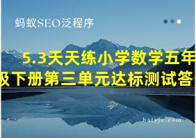 5.3天天练小学数学五年级下册第三单元达标测试答案