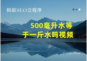 500毫升水等于一斤水吗视频