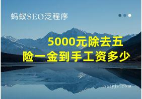 5000元除去五险一金到手工资多少