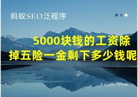 5000块钱的工资除掉五险一金剩下多少钱呢