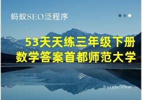 53天天练三年级下册数学答案首都师范大学