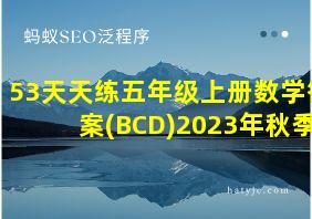 53天天练五年级上册数学答案(BCD)2023年秋季