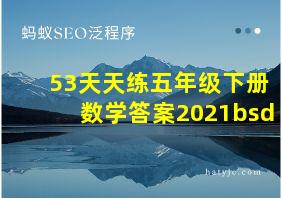 53天天练五年级下册数学答案2021bsd