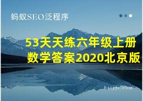 53天天练六年级上册数学答案2020北京版