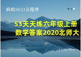 53天天练六年级上册数学答案2020北师大