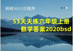 53天天练六年级上册数学答案2020bsd