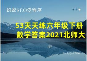 53天天练六年级下册数学答案2021北师大