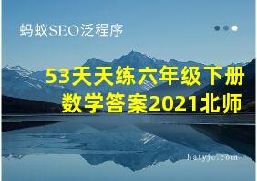 53天天练六年级下册数学答案2021北师