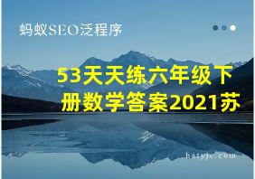 53天天练六年级下册数学答案2021苏