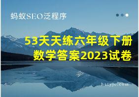 53天天练六年级下册数学答案2023试卷