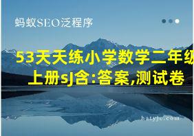 53天天练小学数学二年级上册sJ含:答案,测试卷