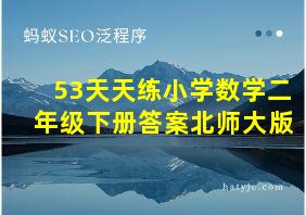 53天天练小学数学二年级下册答案北师大版