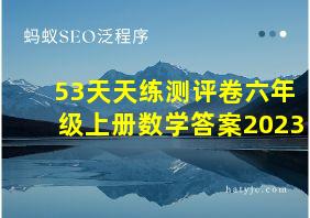 53天天练测评卷六年级上册数学答案2023