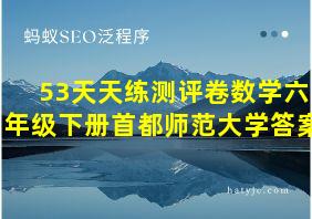 53天天练测评卷数学六年级下册首都师范大学答案