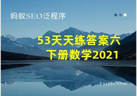 53天天练答案六下册数学2021