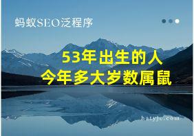 53年出生的人今年多大岁数属鼠