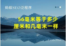 56毫米等于多少厘米和几毫米一样