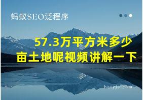 57.3万平方米多少亩土地呢视频讲解一下