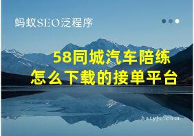 58同城汽车陪练怎么下载的接单平台