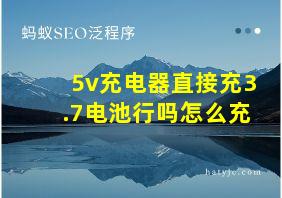 5v充电器直接充3.7电池行吗怎么充