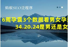 6周孕囊3个数据看男女孕囊34.20.24是男还是女