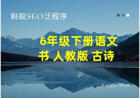 6年级下册语文书 人教版 古诗