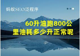 60升油跑800公里油耗多少升正常呢