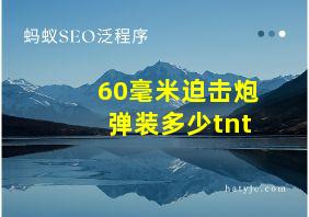 60毫米迫击炮弹装多少tnt