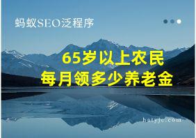 65岁以上农民每月领多少养老金