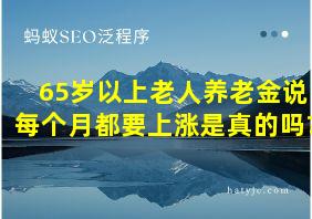 65岁以上老人养老金说每个月都要上涨是真的吗?