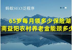 65岁每月领多少保险湖南益阳农村养老金能颈多少