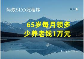 65岁每月领多少养老钱1万元