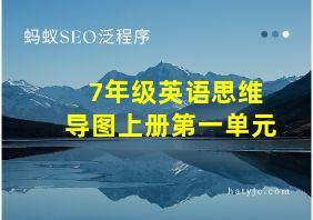 7年级英语思维导图上册第一单元