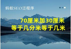 70厘米加30厘米等于几分米等于几米