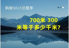 700米+300米等于多少千米?